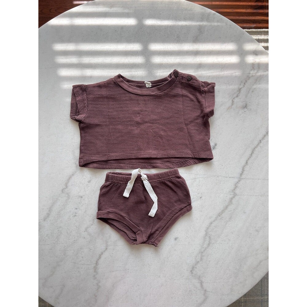 Nui Organics Baby Set Top and Shorts Size 12-18M